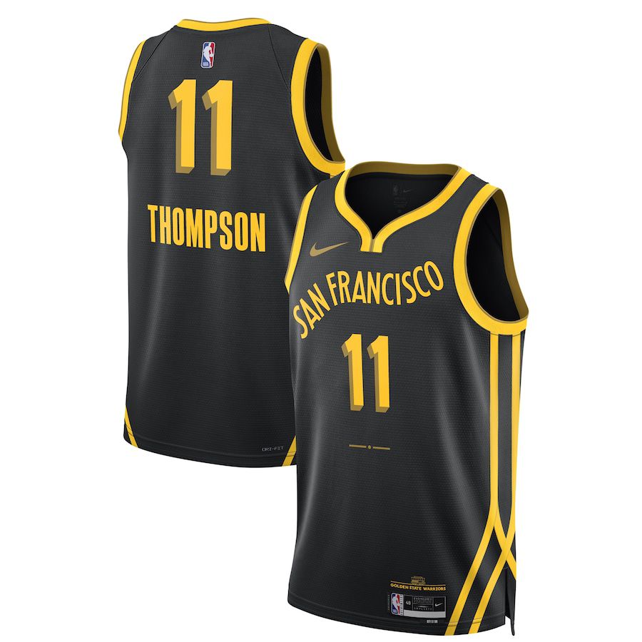 Men Golden State Warriors #11 Klay Thompson Nike Black City Edition 2023-24 Swingman NBA Jersey